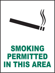 SAFETY SIGN (SAV) | Prohibition - Smoking Permitted In This Area